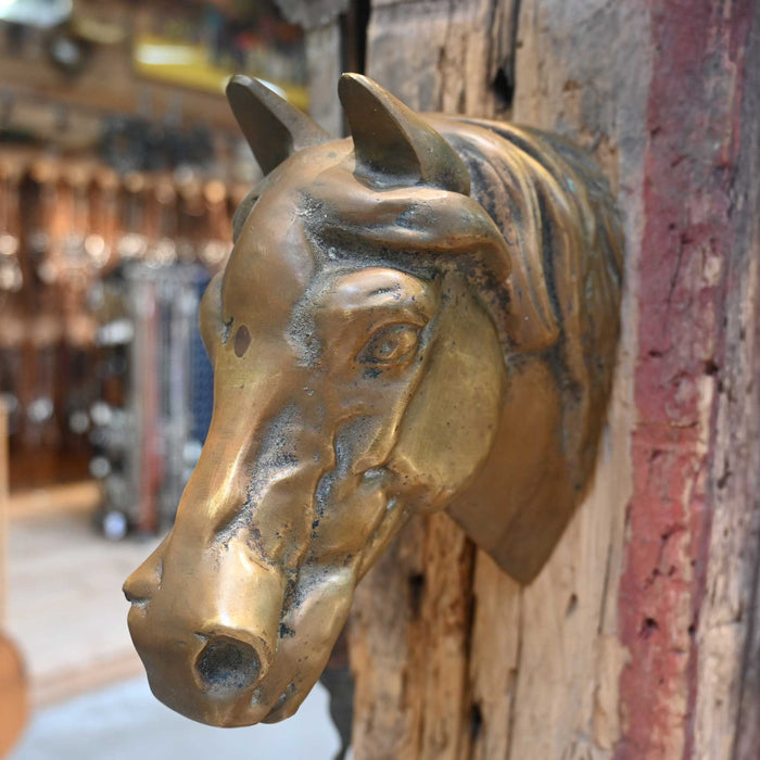 Solid Cast Brass Horse Head Heavy wall hanger