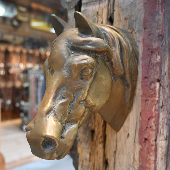 Solid Cast Brass Horse Head Heavy wall hanger