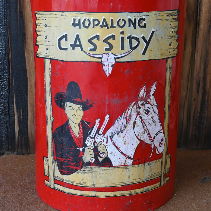 1950's Hopalong Cassidy Metal Trash Can Collectibles Hopalong Cassidy