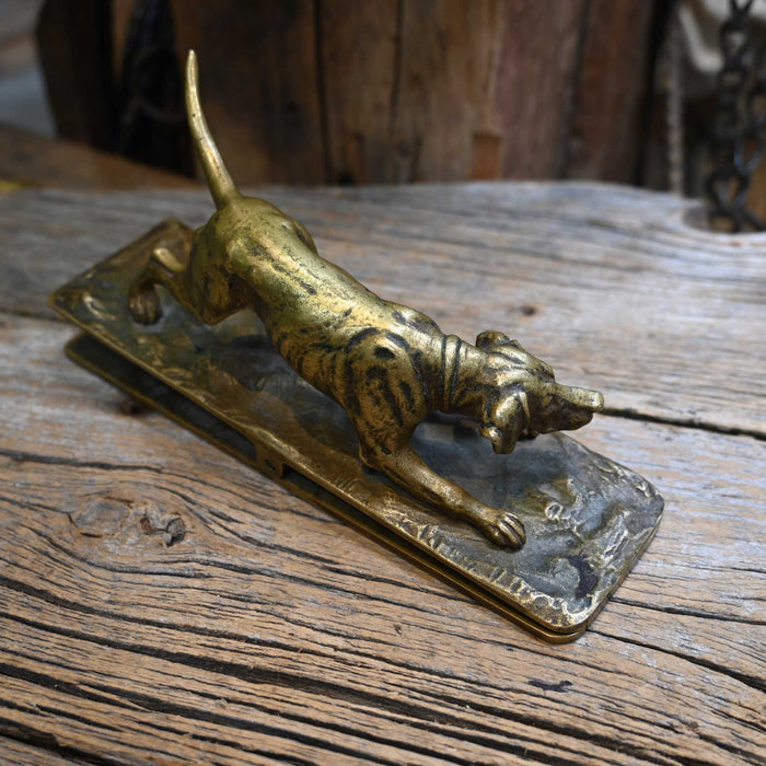 Early 19th Century Cast Brass Hunting Dog Bill Clip