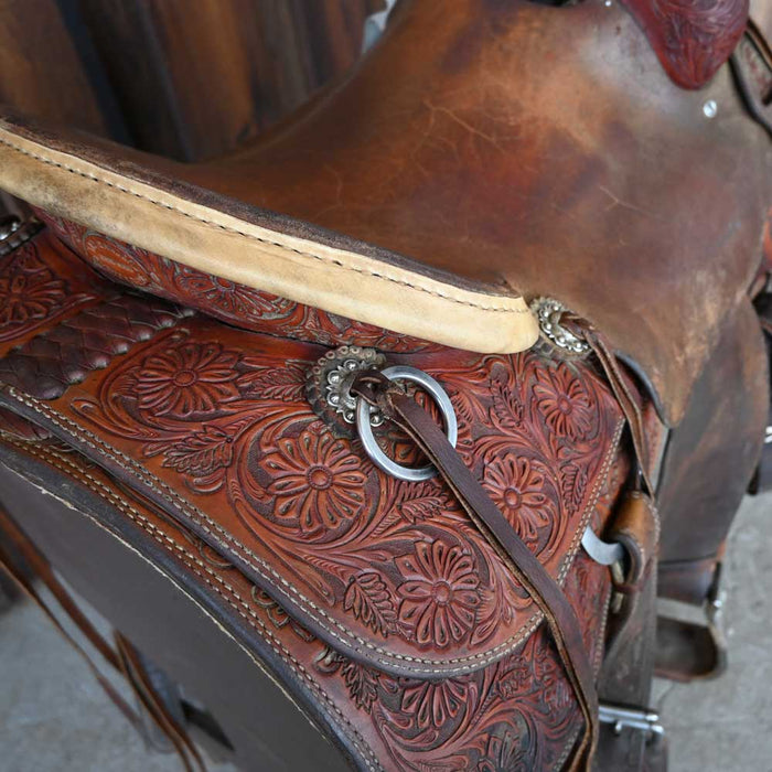 15.5" USED TAD SANDERS RANCH SADDLE Saddles - Used Tad Sanders