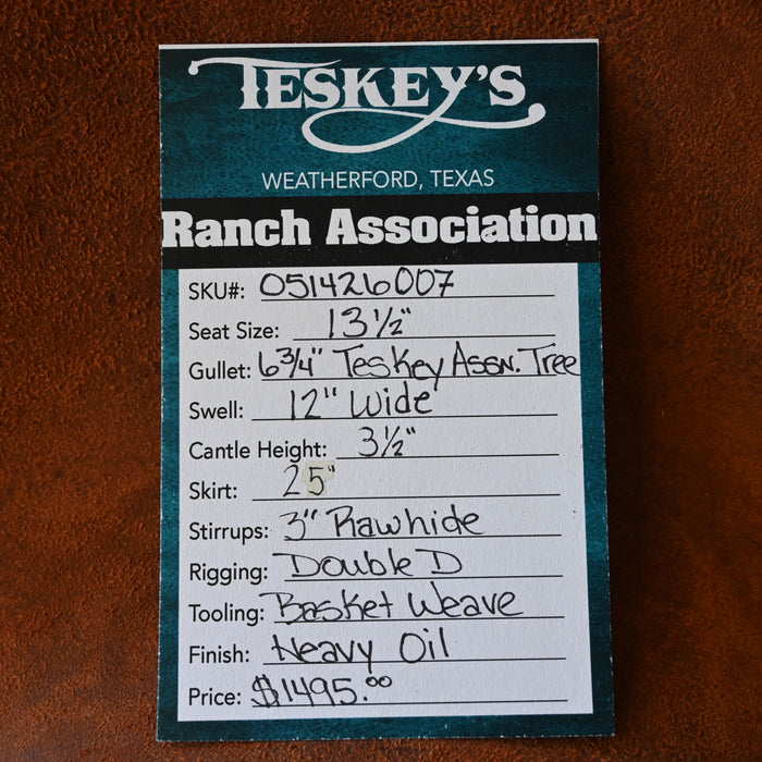 13.5" TESKEY'S RANCH ASSOCIATION SADDLE