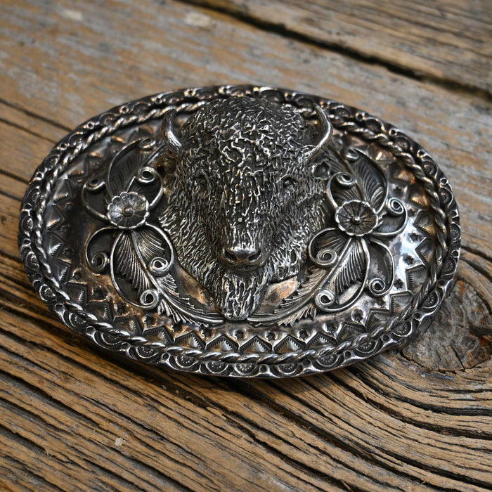 Solid Sterling Silver Buffalo Head Buckle by KennyMcNeilly