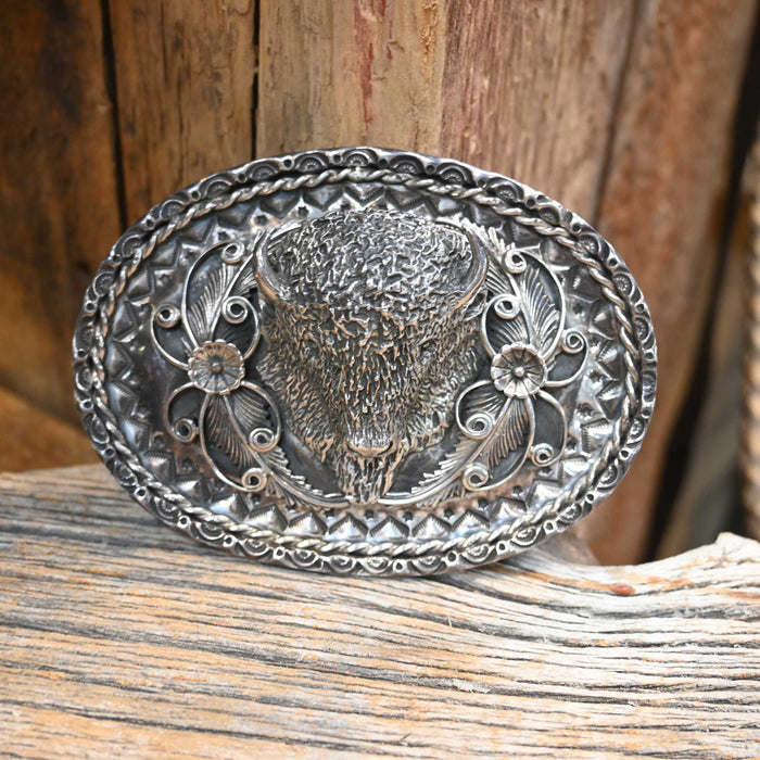Solid Sterling Silver Buffalo Head Buckle by KennyMcNeilly