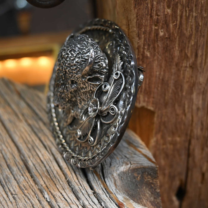 Solid Sterling Silver Buffalo Head Buckle by KennyMcNeilly