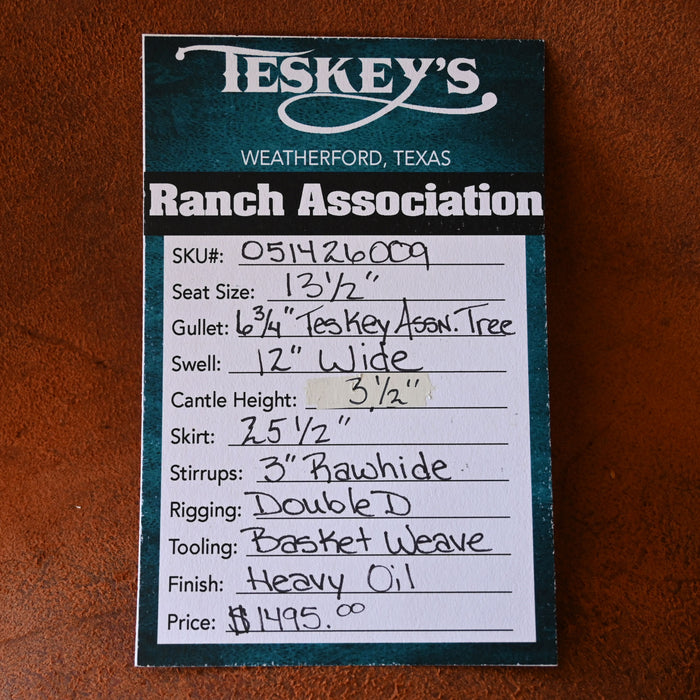 13.5" TESKEY'S RANCH ASSOCIATION SADDLE