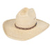 Alamo 4" Guatemala Rancher Crown Palm Hat - Natural HATS - STRAW HATS M&F Western Products