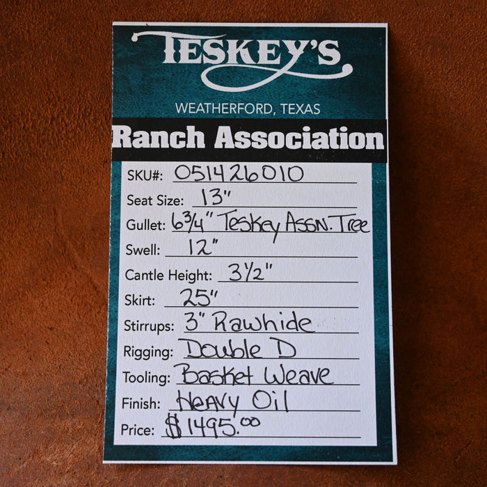 13" TESKEY'S RANCH ASSOCIATION SADDLE