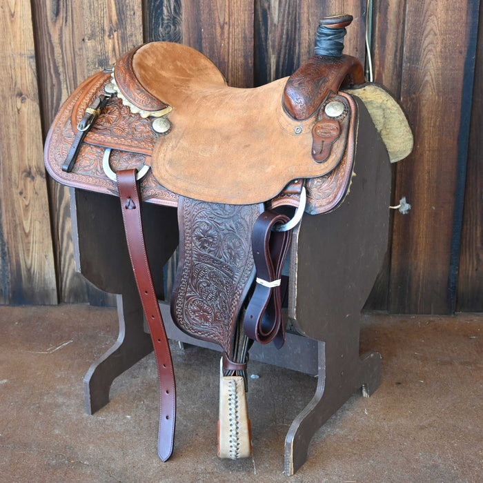 15.5" USED BILLY COOK TEAM ROPING SADDLE