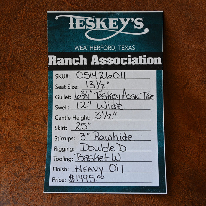 13.5" TESKEY'S RANCH ASSOCIATION SADDLE