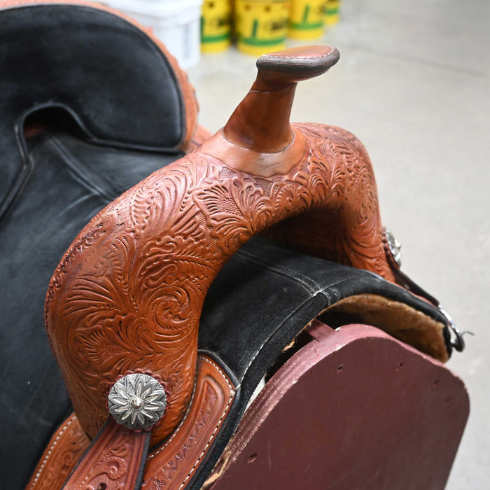 14.5" USED CIRCLE Y TAMMY FISCHER TREELESS BARREL SADDLE Saddles - Used Circle Y Saddlery