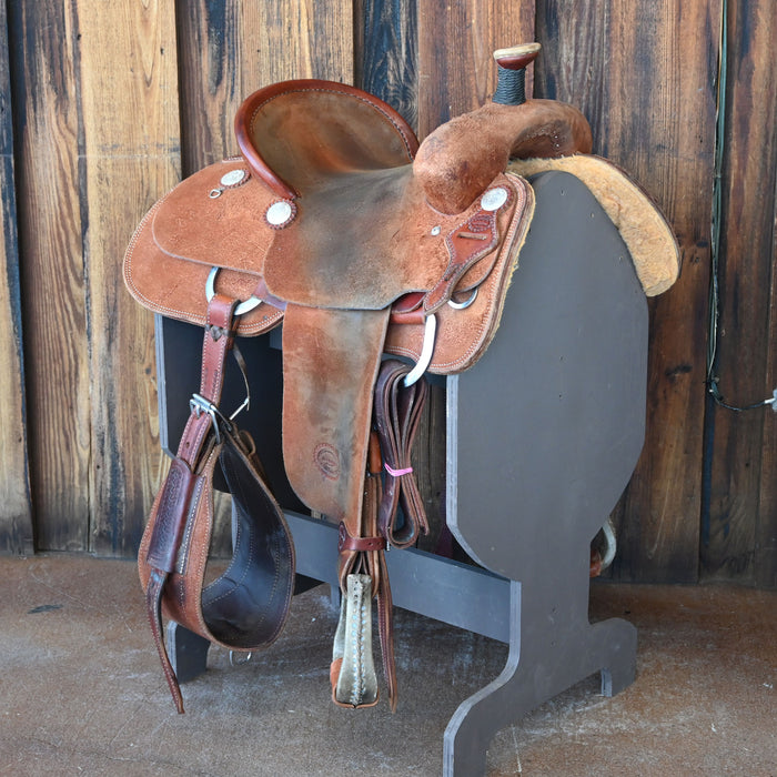 14.5" USED TESKEY'S TEAM ROPING SADDLE