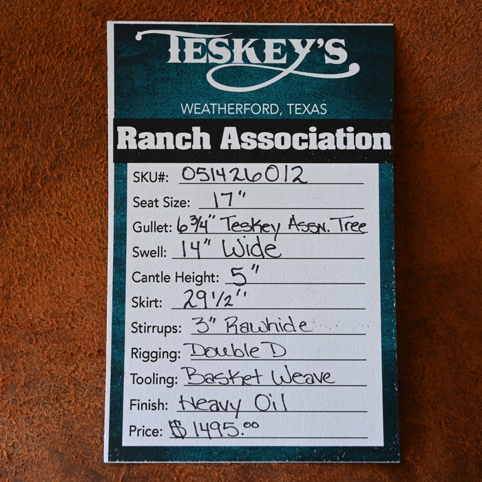 17" TESKEY'S RANCH ASSOCIATION SADDLE