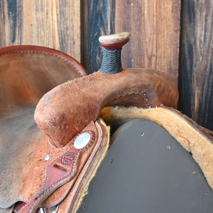 14.5" USED TESKEY'S TEAM ROPING SADDLE