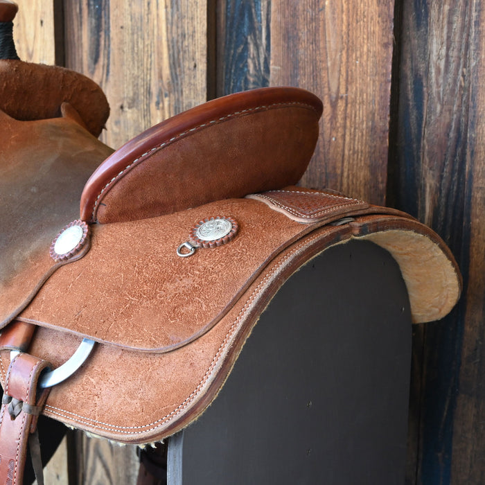 14.5" USED TESKEY'S TEAM ROPING SADDLE