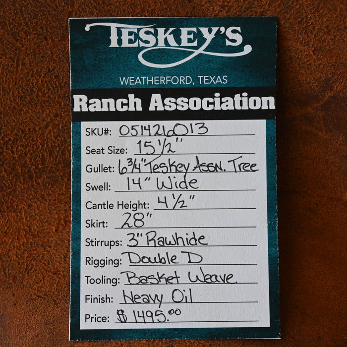 15.5" TESKEY'S RANCH ASSOCAITON SADDLE