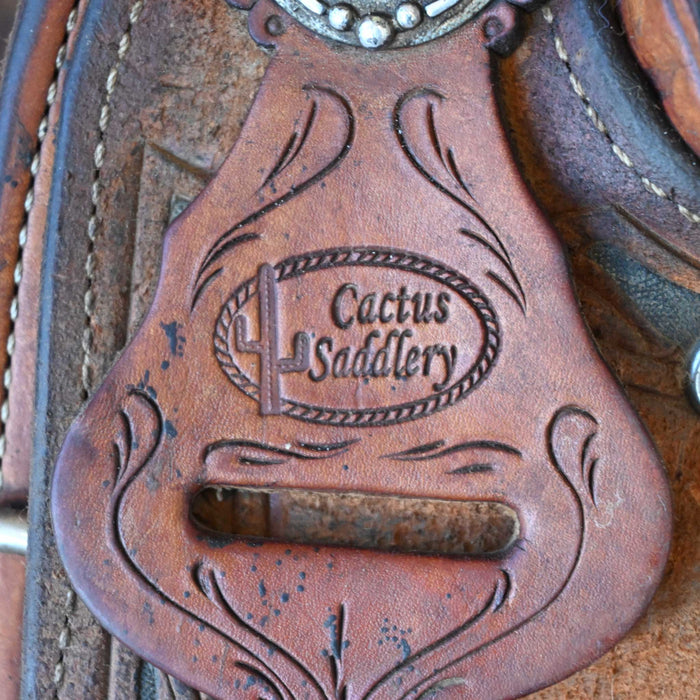 15" USED CACTUS TEAM ROPING SADDLE