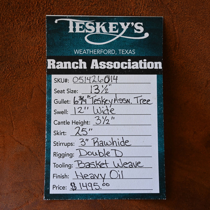 13.5" TESKEY'S RANCH ASSOCIATION SADDLE