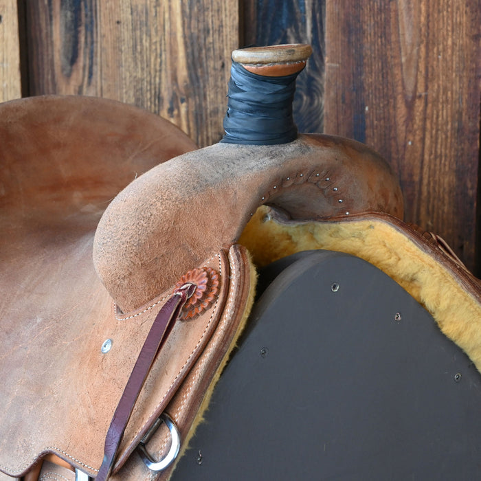 14" USED TESKEY'S TEAM ROPING SADDLE
