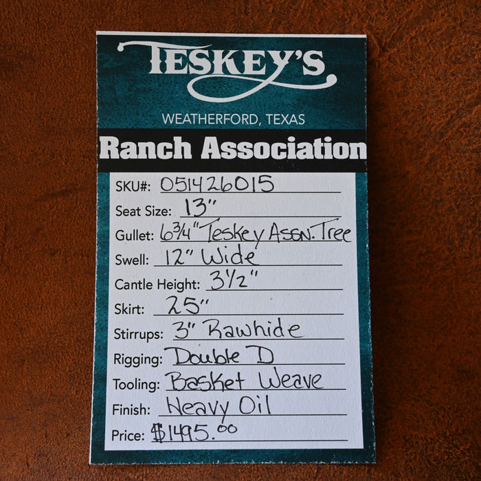 13" TESKEY'S RANCH ASSOCIATION SADDLE
