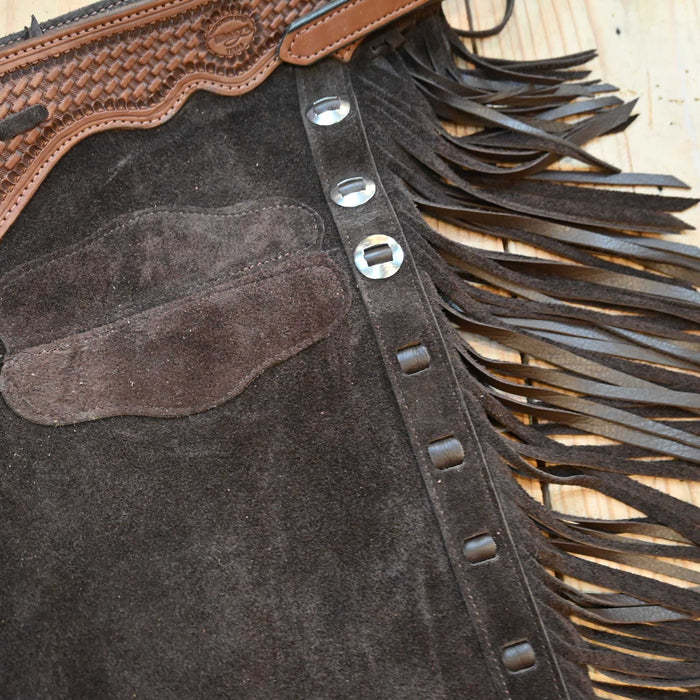 Teskey's Large Chocolate Roughout Versatility Chaps Tack - Chaps & Chinks Teskey's