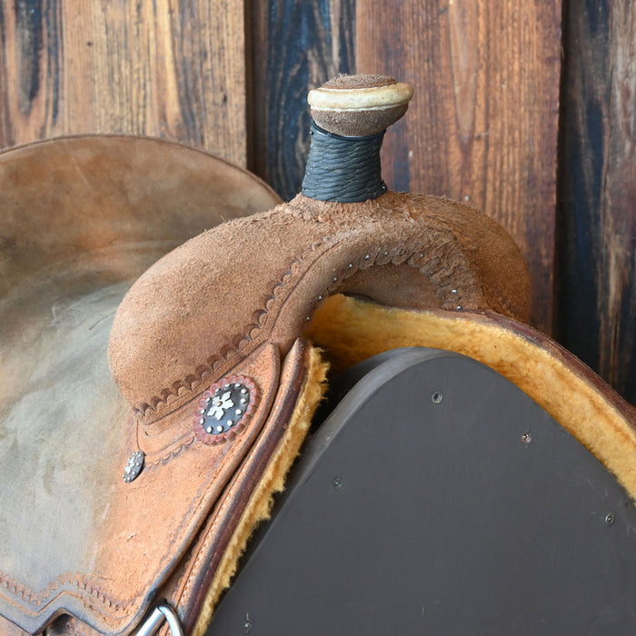 14" USED PATRICK SMITH TEAM ROPING SADDLE