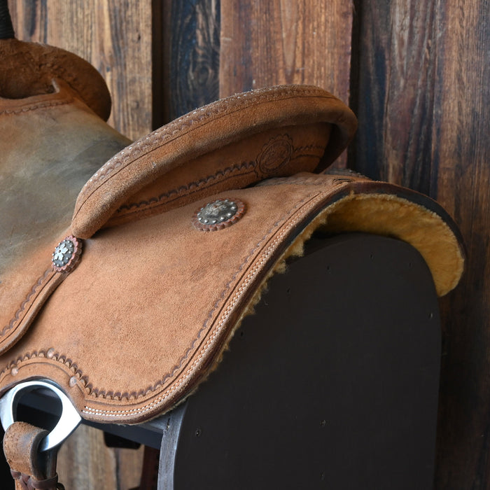 14" USED PATRICK SMITH TEAM ROPING SADDLE