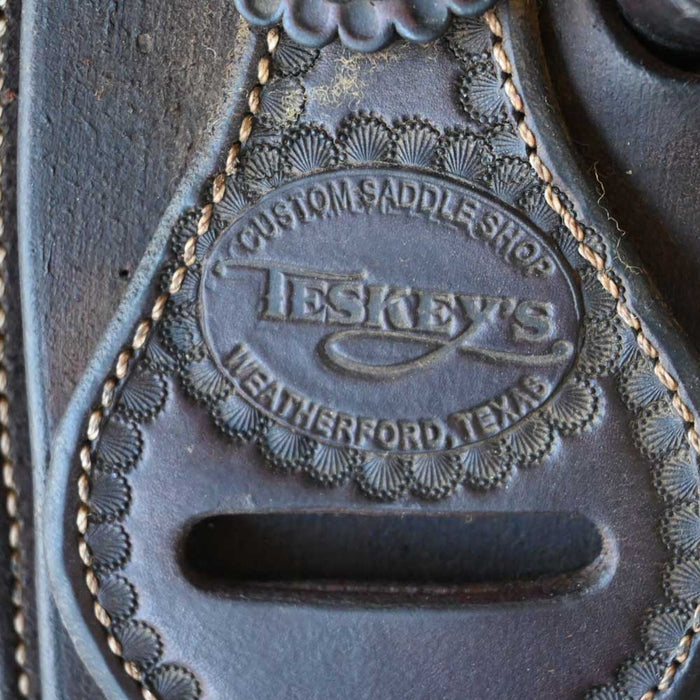 15" USED TESKEY'S ROPING SADDLE Saddles - Used Teskey's Saddlery