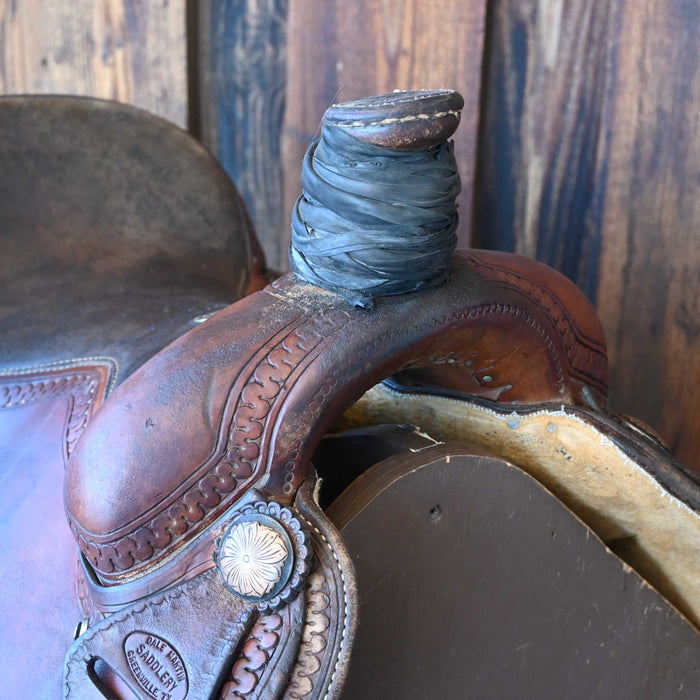 15" USED DALE MARTIN TEAM ROPING SADDLE