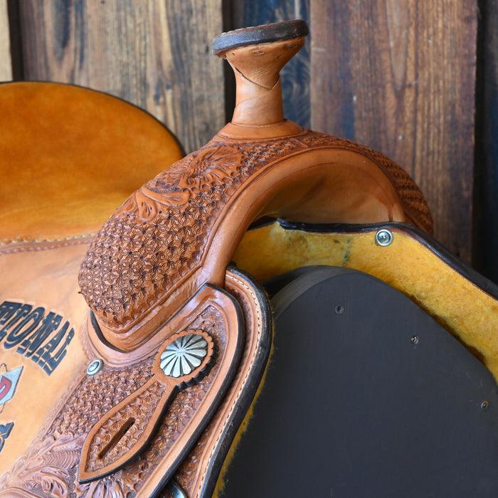 15" USED JX2 TEAM ROPING SADDLE