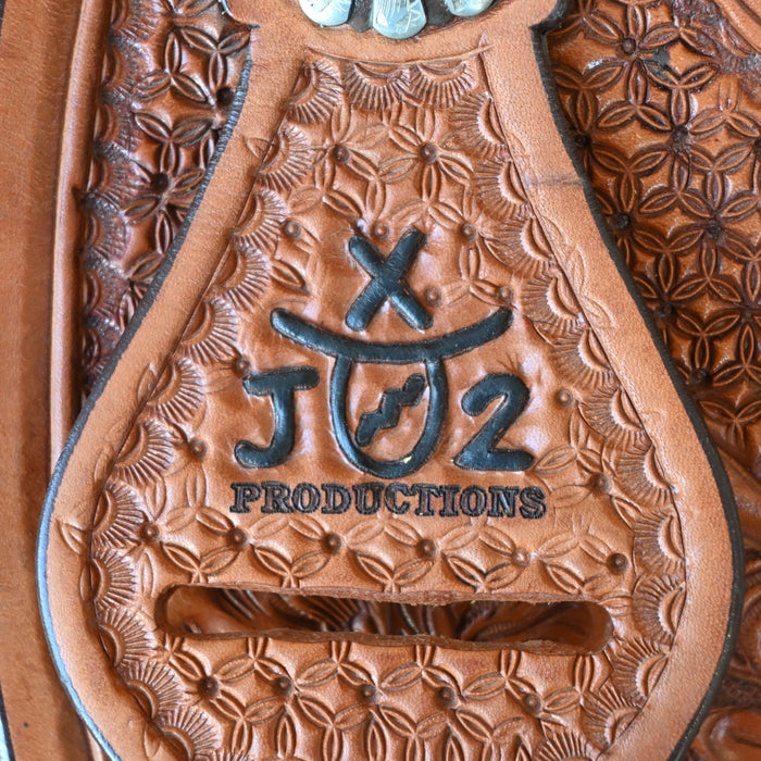 15" USED JX2 TEAM ROPING SADDLE