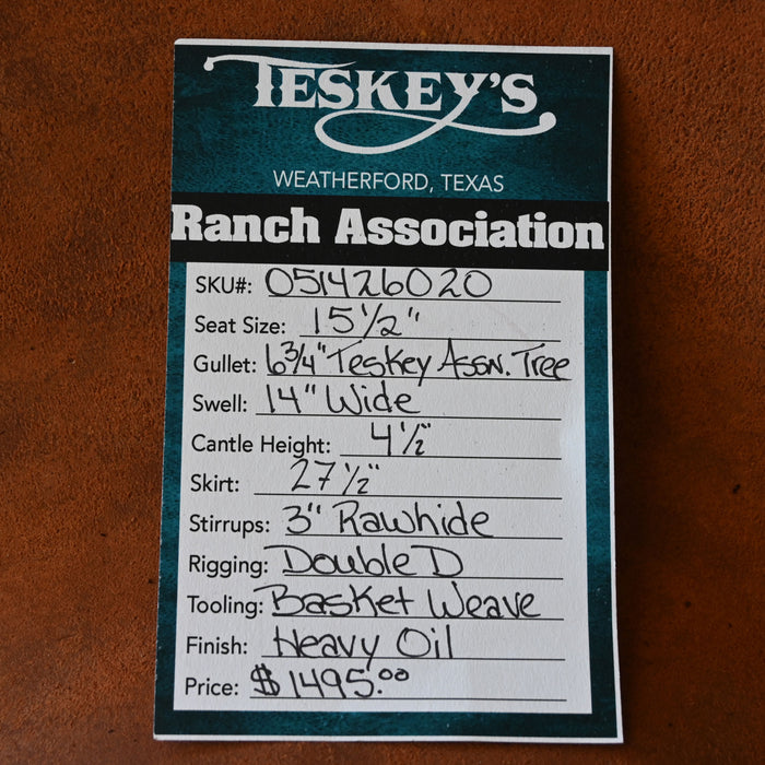 15.5" TESKEY'S RANCH ASSOCAITION SADDLE
