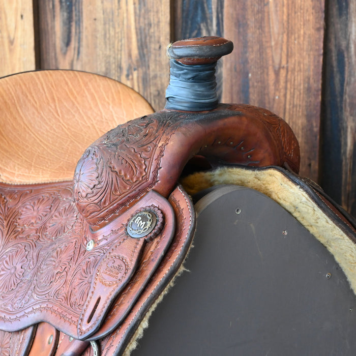 15.5" USED LARRY COATS PREMIRE TEAM ROPING SADDLE