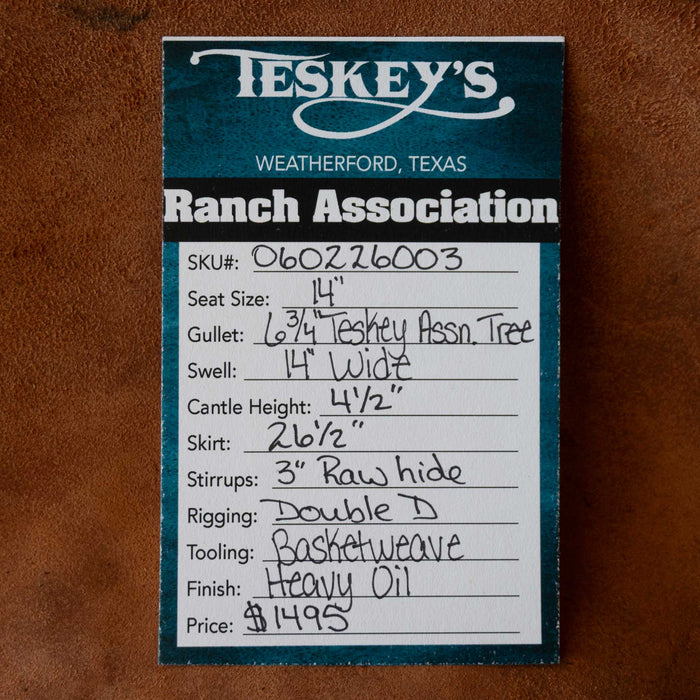 14" TESKEY'S RANCH ASSOCIATION SADDLE