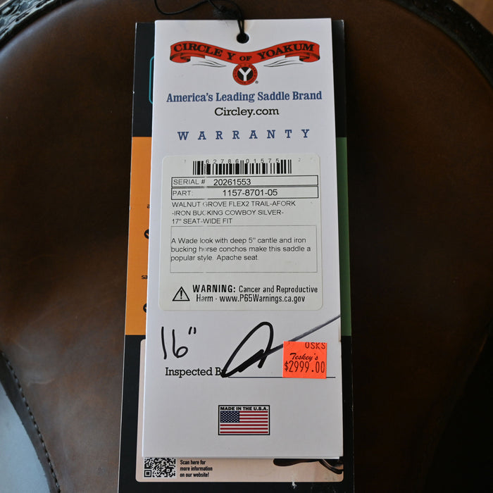 16" CIRCLE Y WALNUT GROVE FLEX2 TRAIL SADDLE