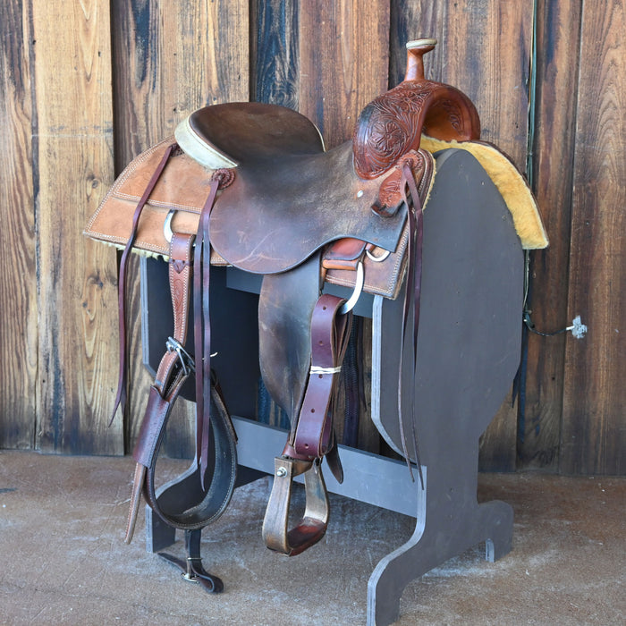 16.5" USED SADDLE HOUSE RANCH CUTTER SADDLE