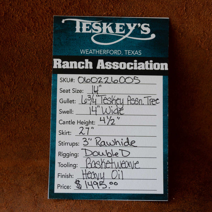 14" TESKEY'S RANCH ASSOCIATION SADDLE
