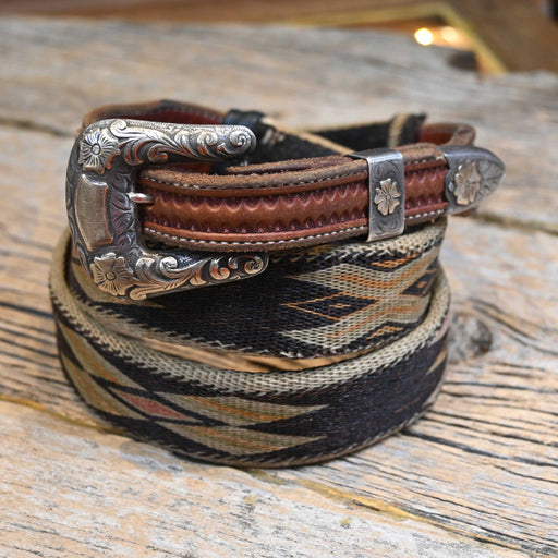 Vintage Horse Hair Belt w/ 10K Gold & Silver Souloges Buckle Collectibles Souloges