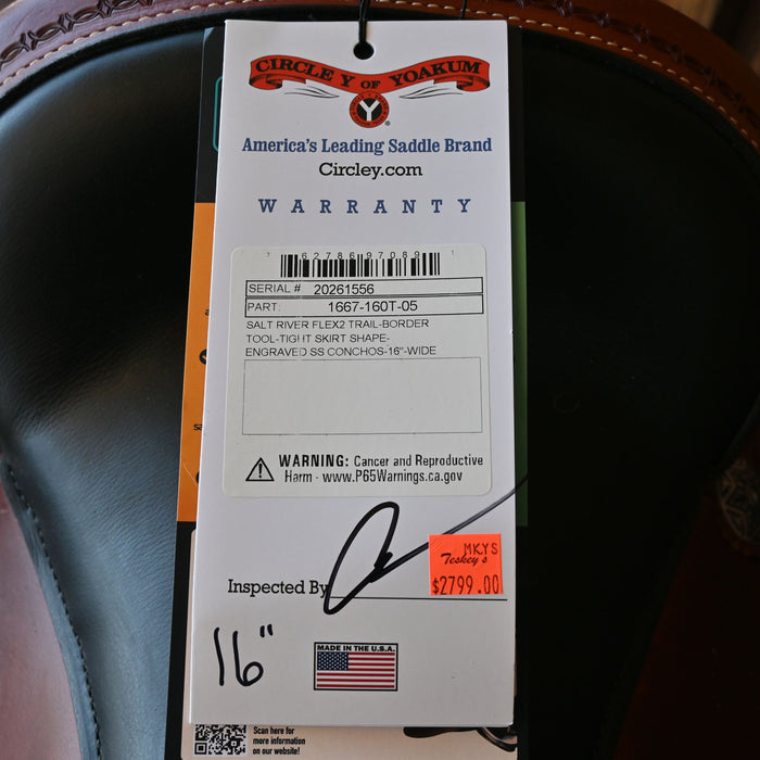 16" CIRCLE Y SALT RIVER FLEX2 TRAIL SADDLE