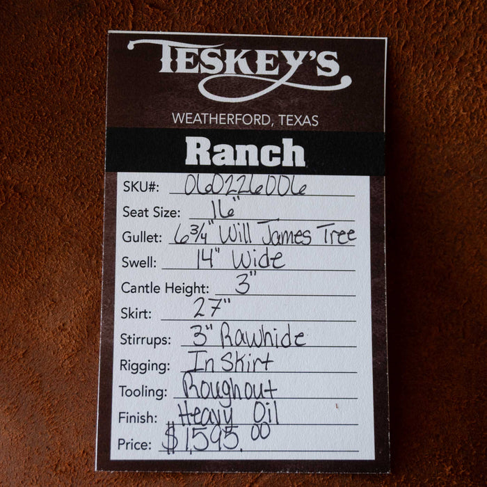 16" TESKEY'S STRIP DOWN RANCH SADDLE