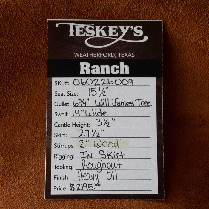 15.5" TESKEY'S STRIP DOWN RANCH SADDLE
