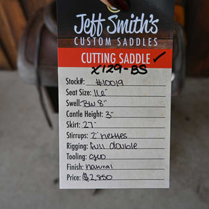 16" USED JEFF SMITH COWBOY COLLECTION CUTTING SADDLE Saddles Jeff Smith   