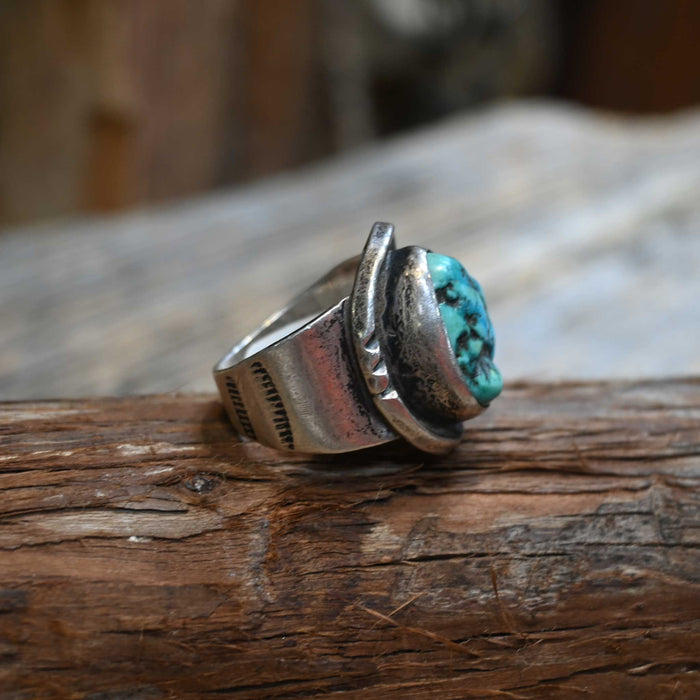 Vintage Sterling Silver and Large Turqouise Stone Ring