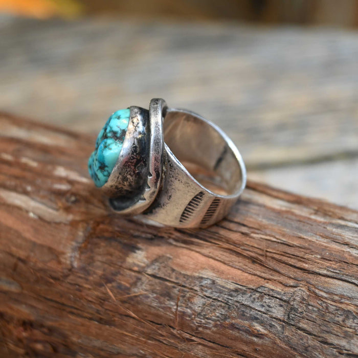 Vintage Sterling Silver and Large Turqouise Stone Ring