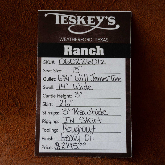 15" TESKEY'S STRIP DOWN RANCH SADDLE