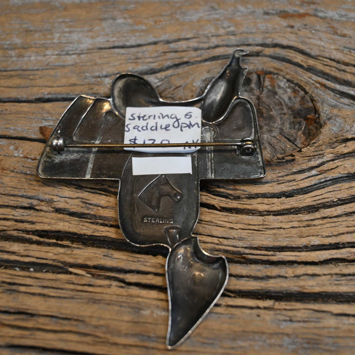 Vintage Sterling Silver Saddle Pin
