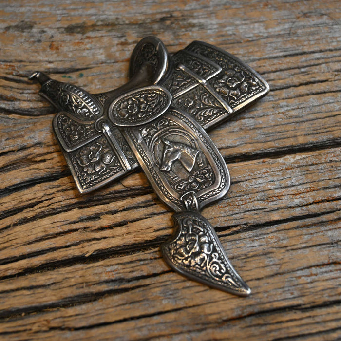 Vintage Sterling Silver Saddle Pin