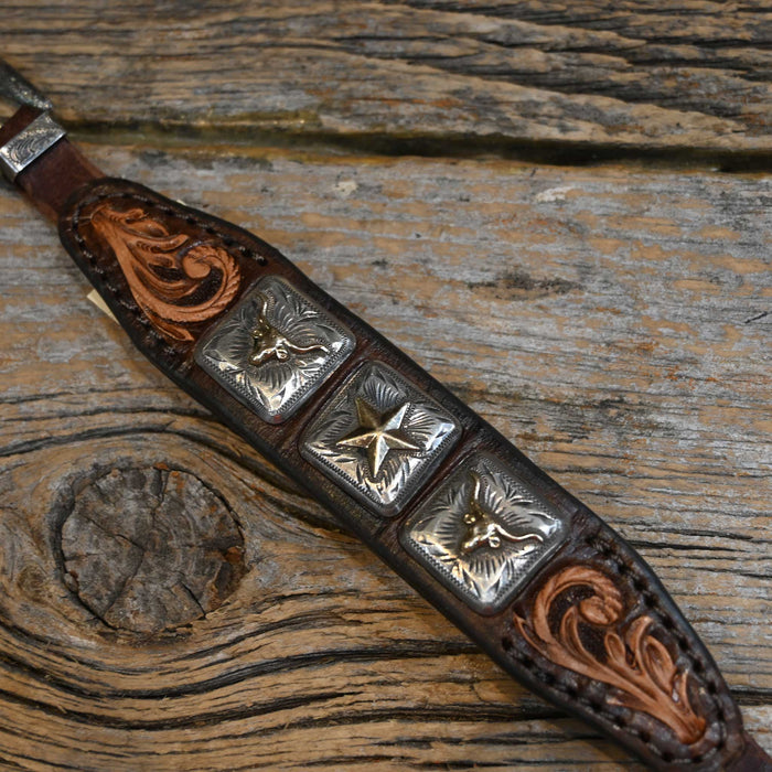 Randall Top Shelf Leather Bracelets with Hollywood Calif. Conchos