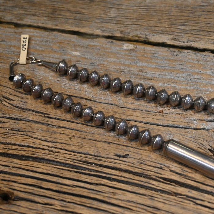 Sterling Silver Navajo Engraved Pearls Necklace
