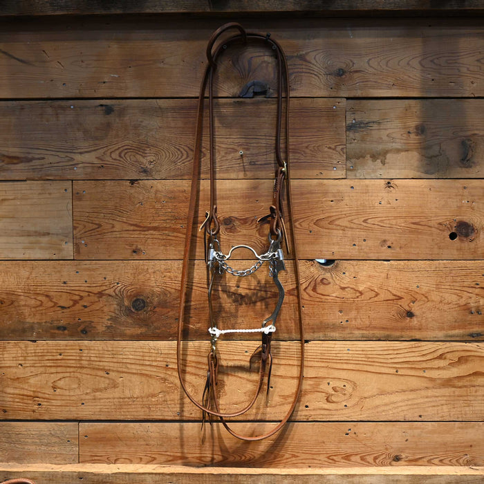 Les Vogt Ported Chain Bridle Rig w/ Single Ear Headstall Tack - Rigs Les Vogt